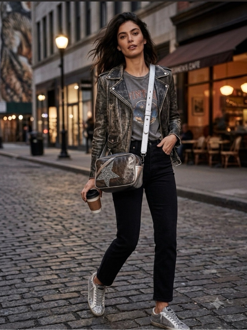 Golden Goose Metallic Silver Interior Logo Pouch